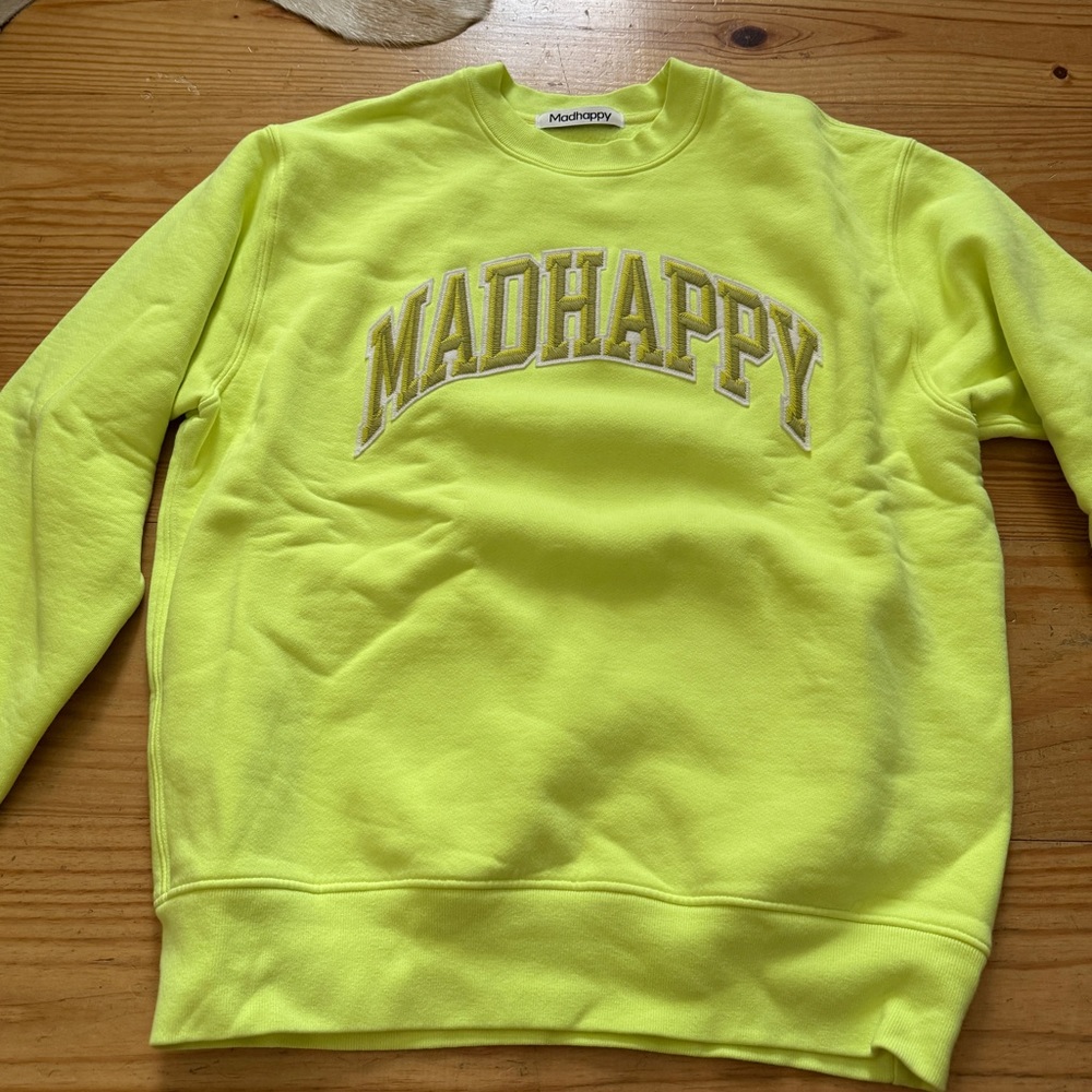 NWOT Madhappy Bolt Campus Fleece Crewneck